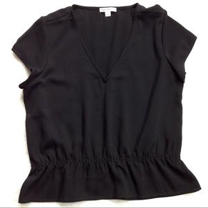 J. Crew Mercantile V-neck Peplum Top